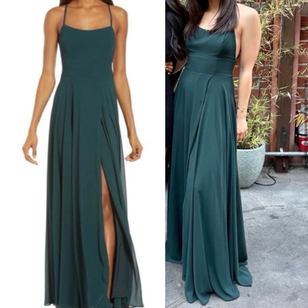 Dreamy Romance Forest Green Backless Maxi Dress